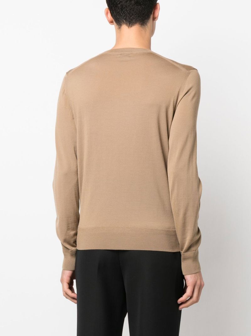 Neutral Fine Knit Wool Jumper