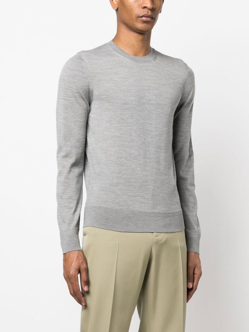 Grey Fine-knit Wool Sweater