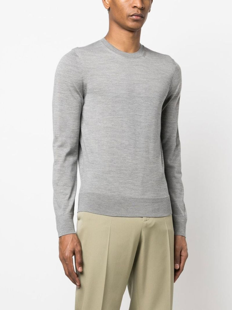 Grey Fine-knit Wool Sweater
