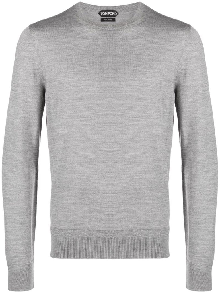 Grey Fine-knit Wool Sweater