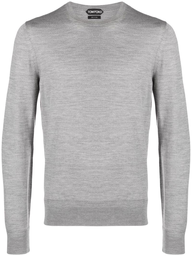 Grey Fine-knit Wool Sweater