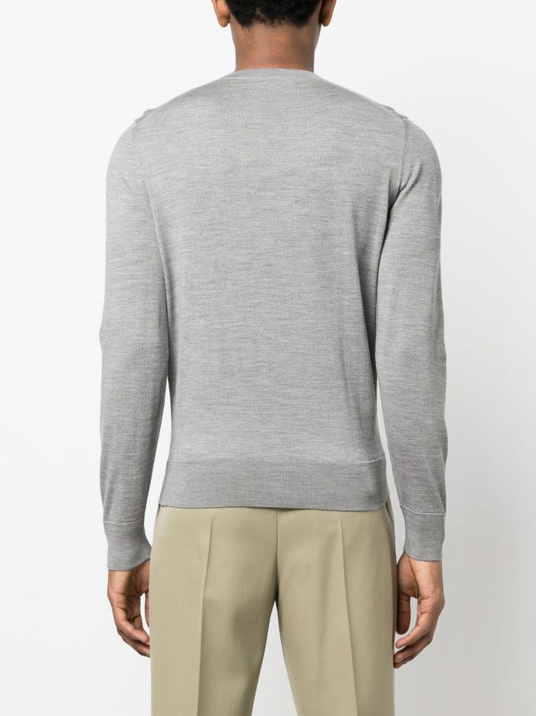 Grey Fine-knit Wool Sweater