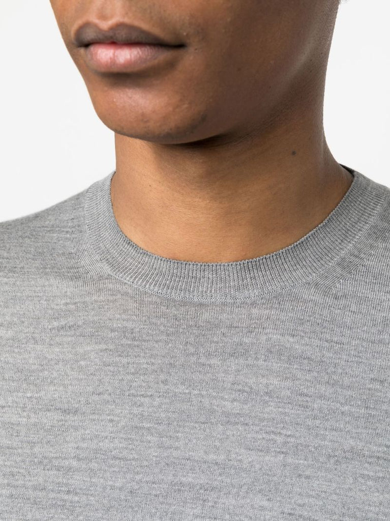 Grey Fine-knit Wool Sweater