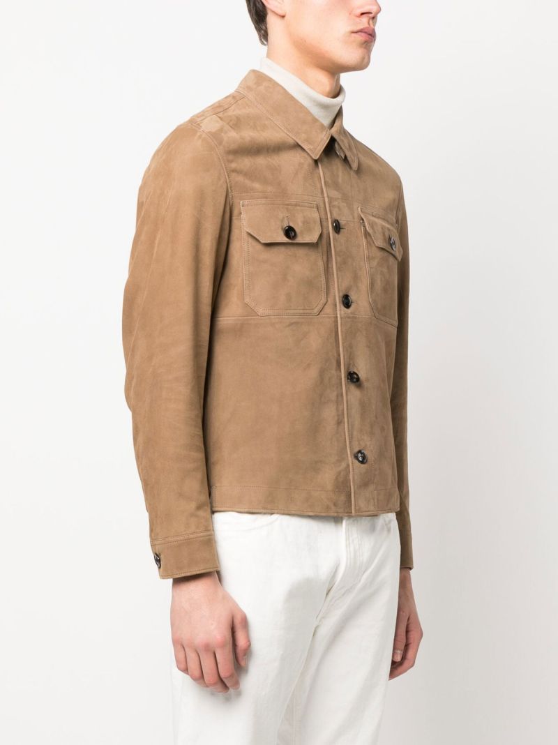 Neutral Suede Shirt Jacket