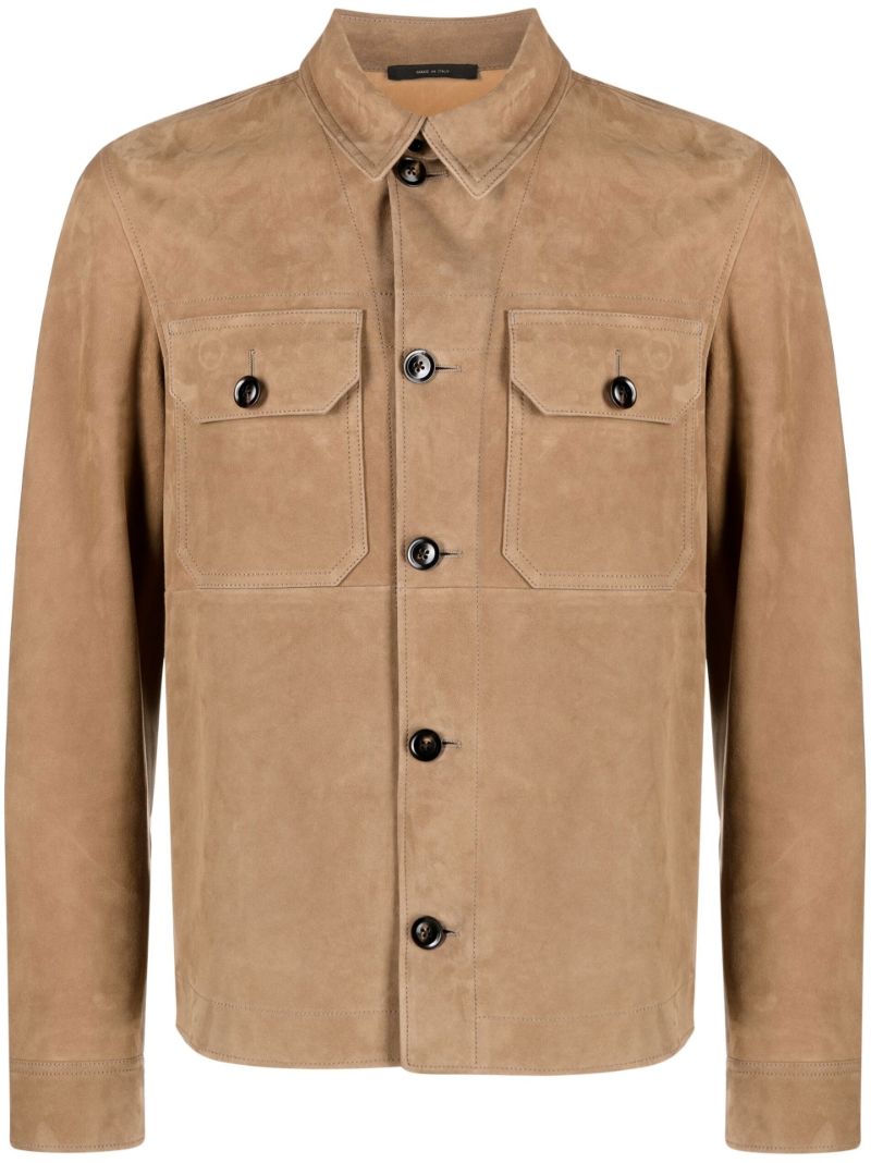 Neutral Suede Shirt Jacket