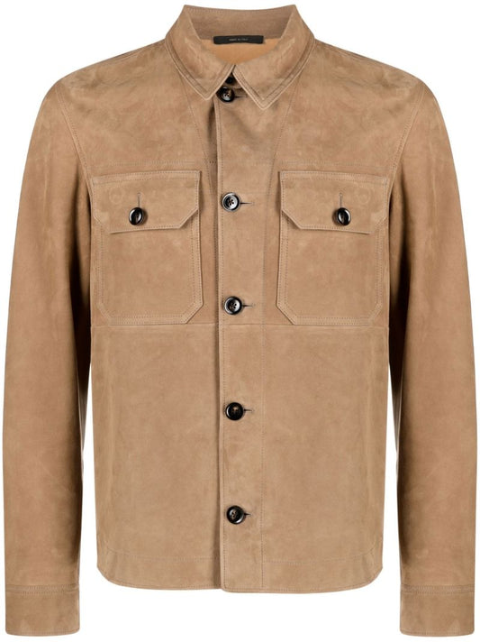 Neutral Suede Shirt Jacket