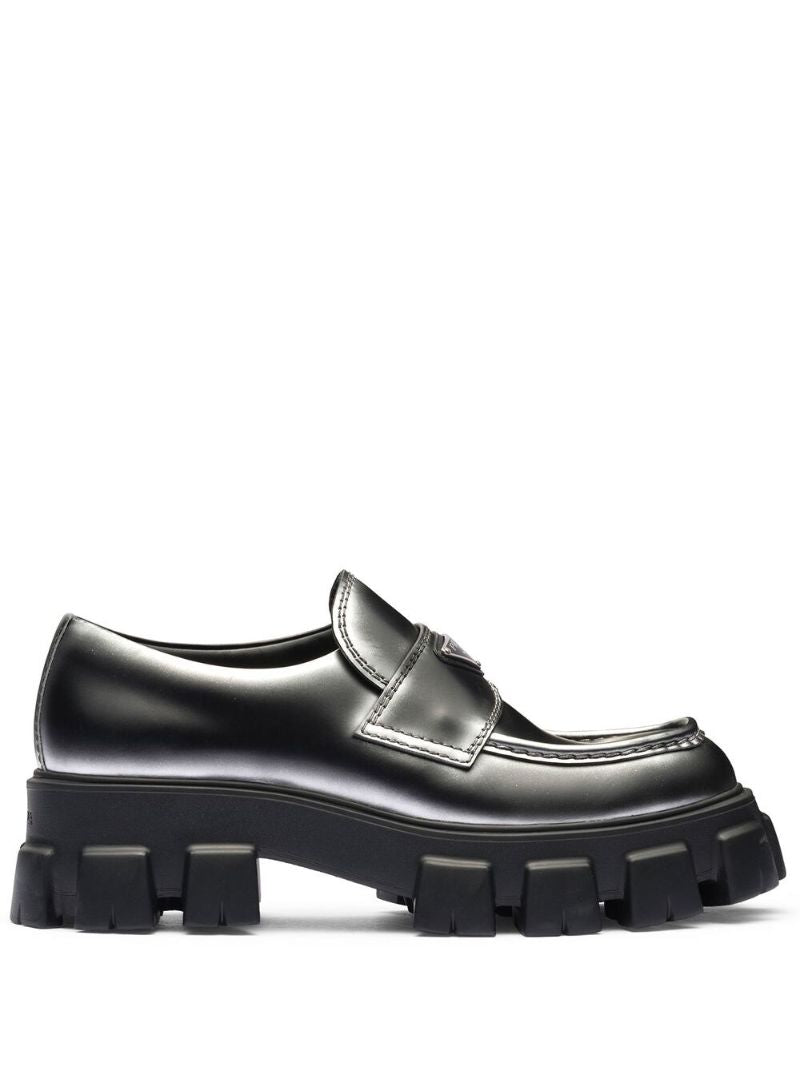 Black Monolith Metallic Leather Loafers