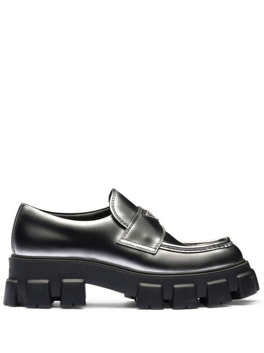 Black Monolith Metallic Leather Loafers