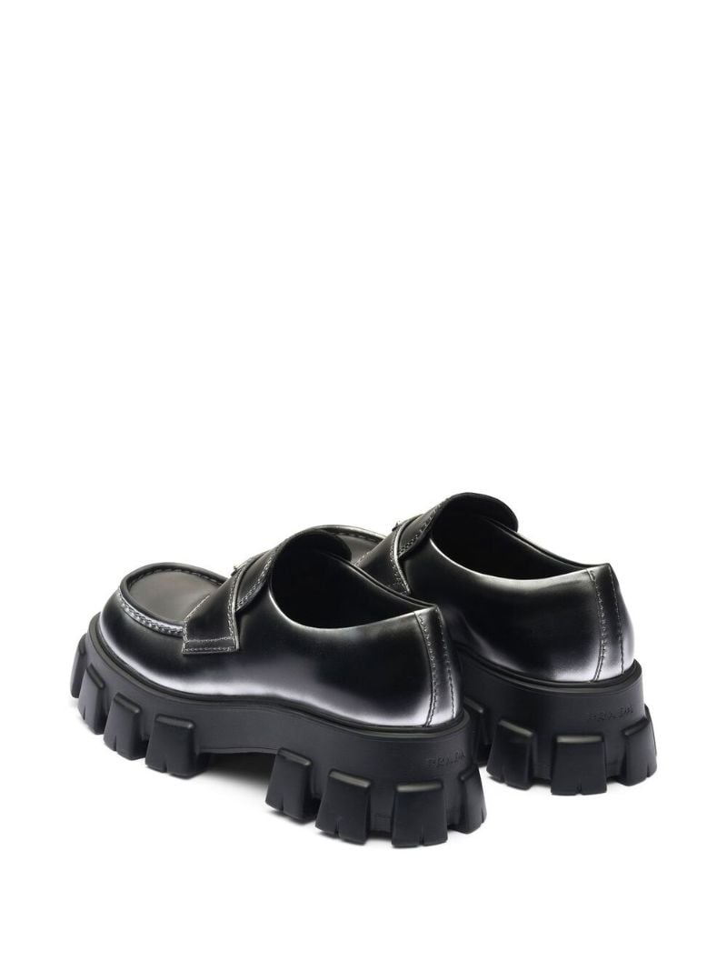 Black Monolith Metallic Leather Loafers