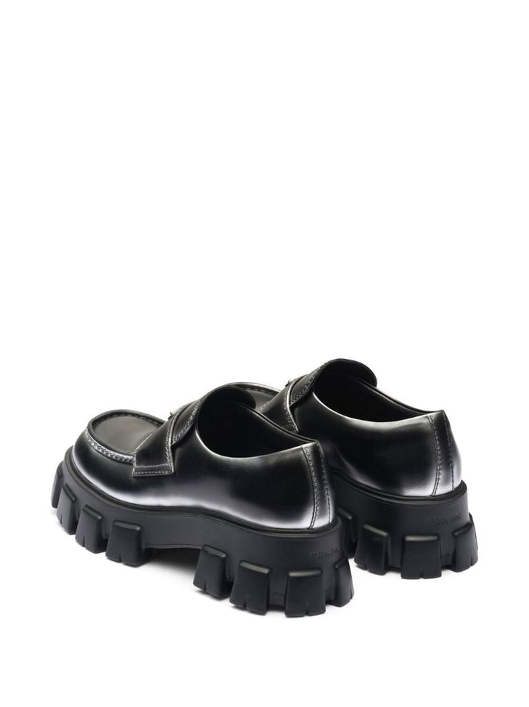 Black Monolith Metallic Leather Loafers