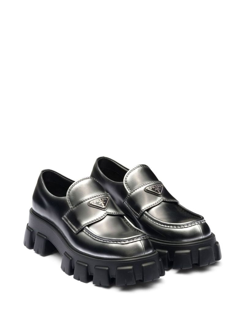 Black Monolith Metallic Leather Loafers