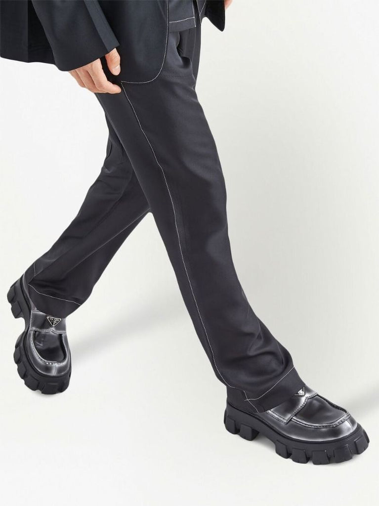 Black Monolith Metallic Leather Loafers