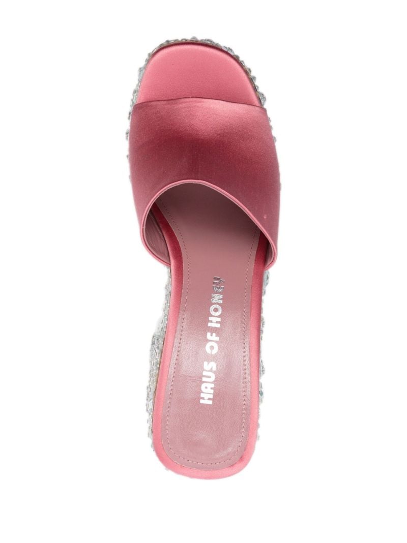 Pink Croco 65 Crystal Satin Mules