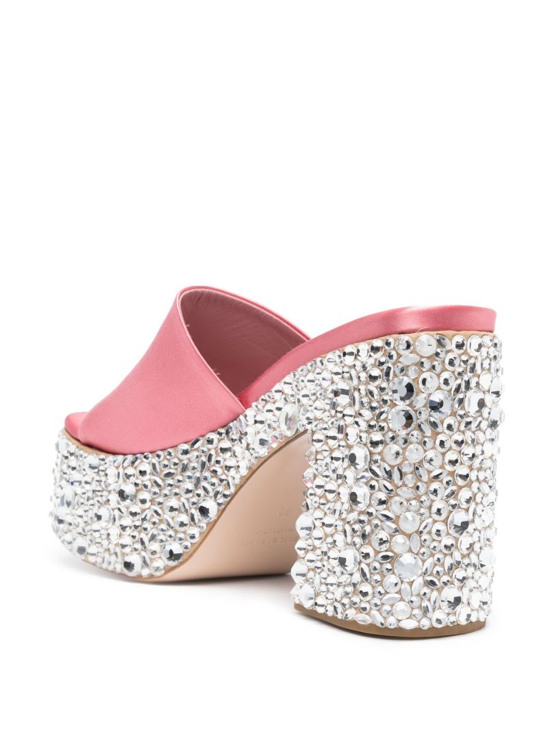 Pink Croco 65 Crystal Satin Mules