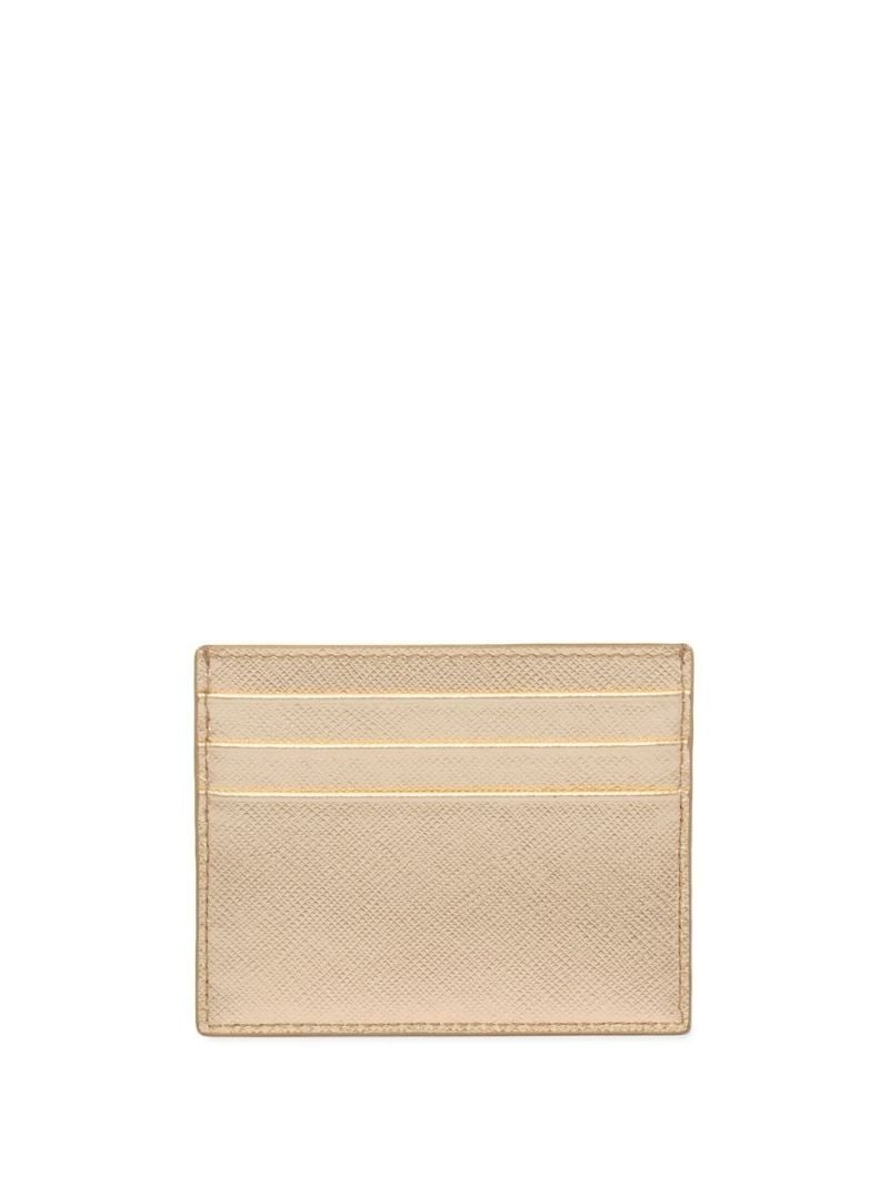 Gold Logo Plaque Leather Card Holder