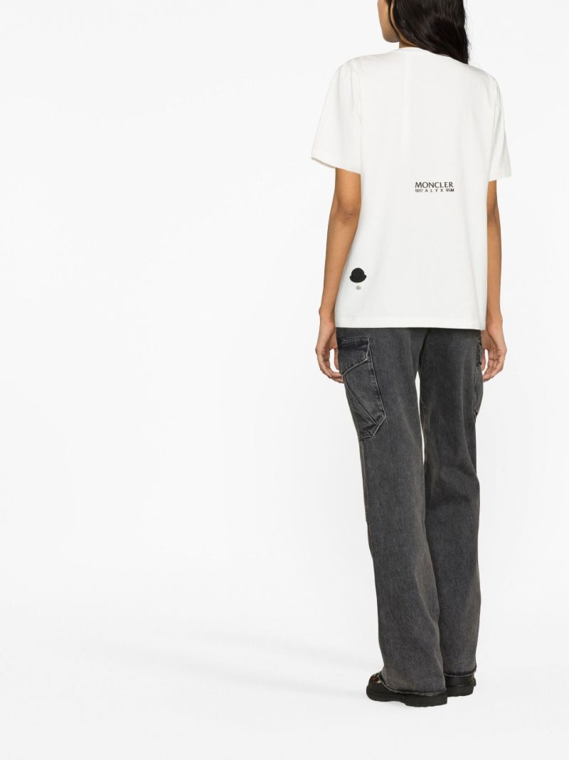 White Logo Print T-shirt