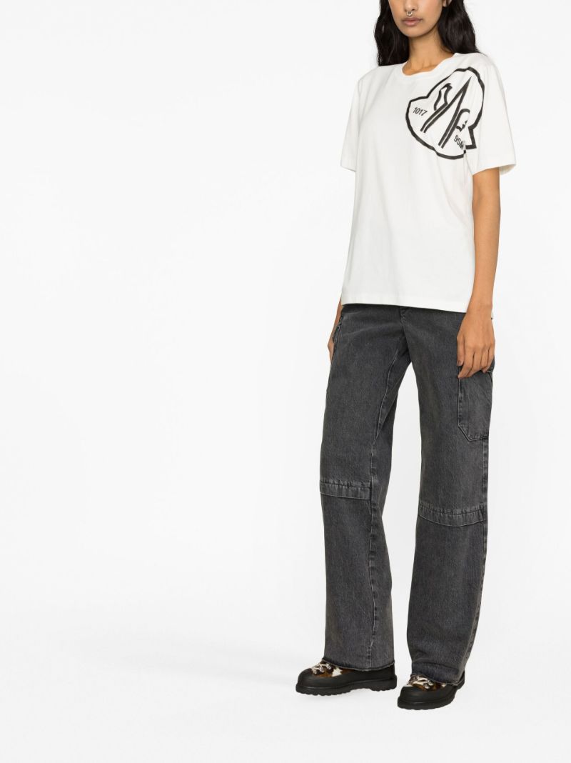 White Logo Print T-shirt