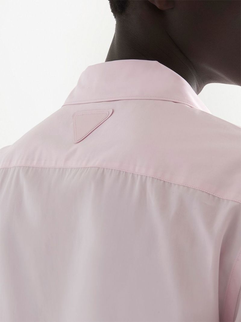 Pink Embroidered Short-sleeved Shirt