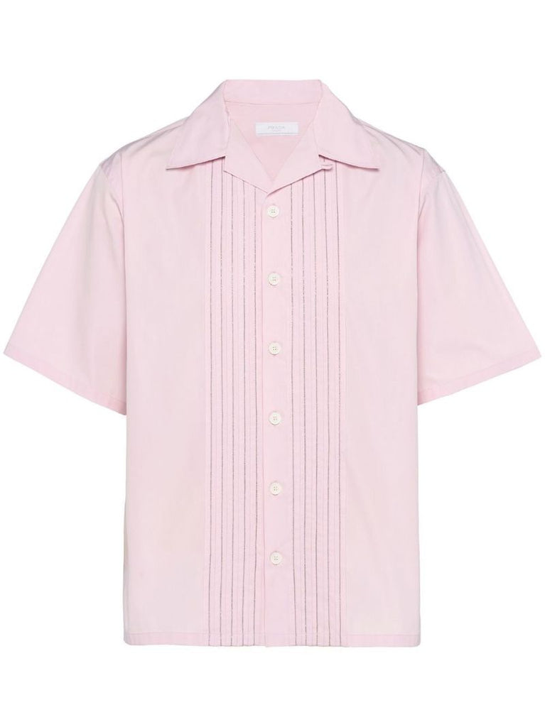 Pink Embroidered Short-sleeved Shirt