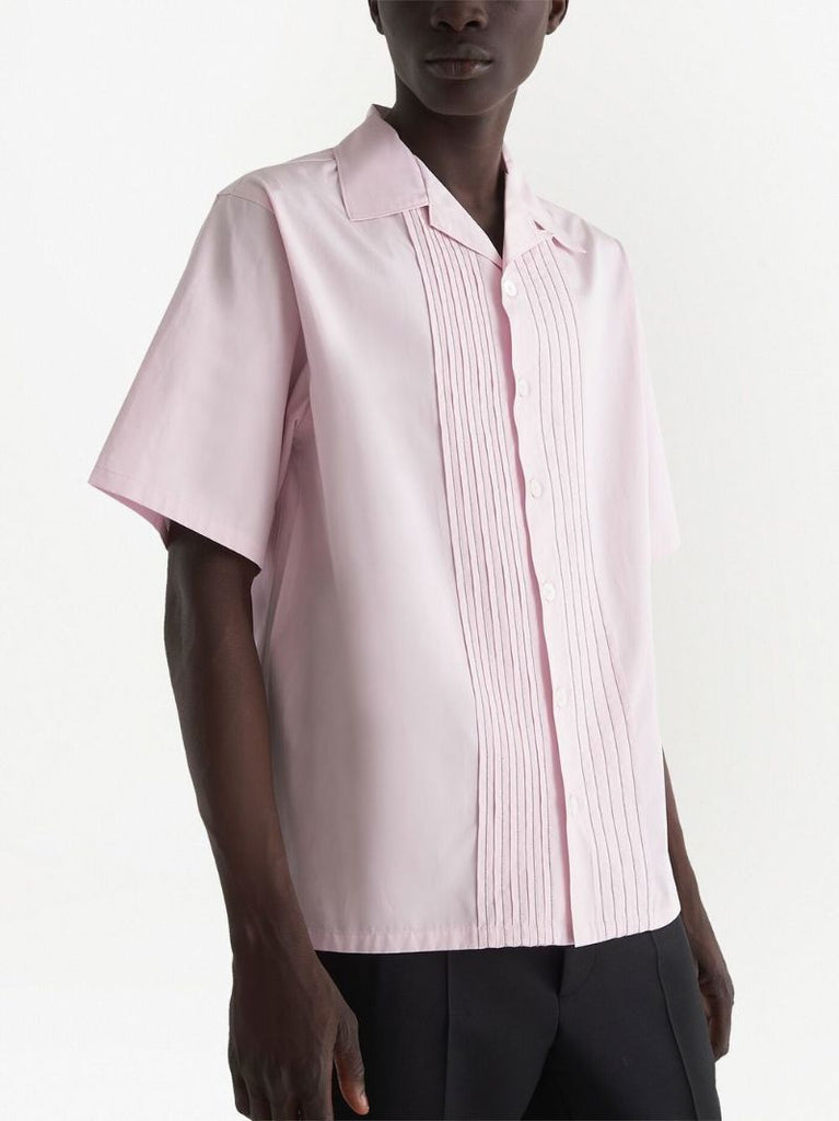 Pink Embroidered Short-sleeved Shirt
