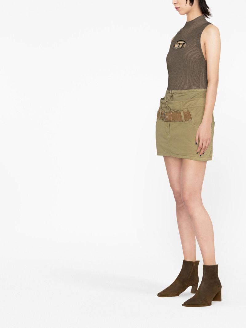 Green O-enthia Double-layer Mini Skirt