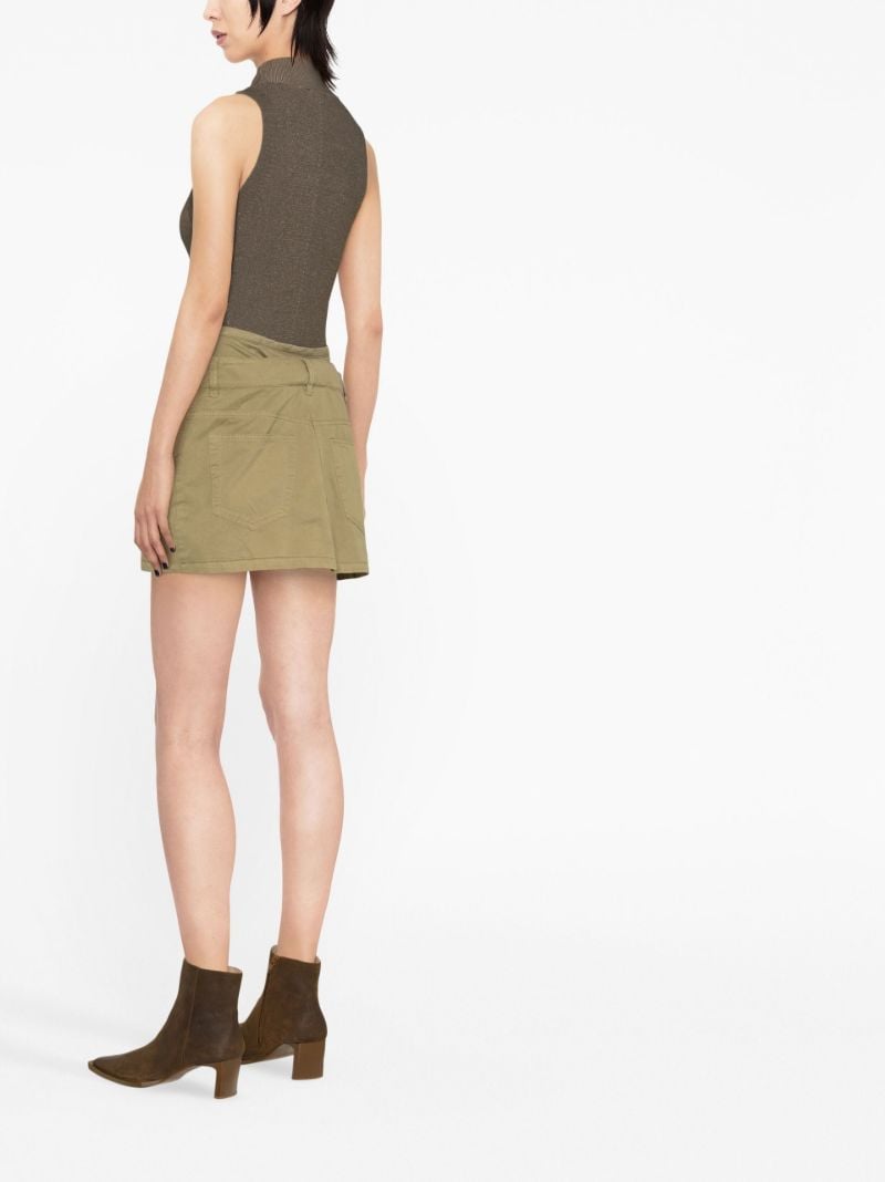 Green O-enthia Double-layer Mini Skirt