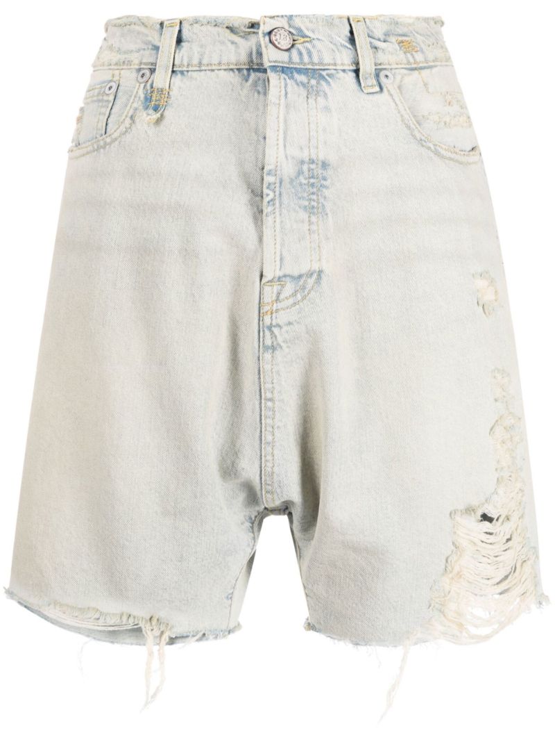 Blue Marky Drop Denim Shorts