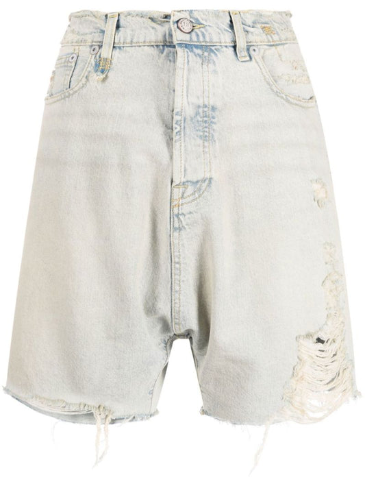 Blue Marky Drop Denim Shorts