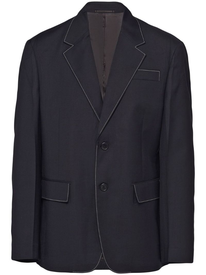 Black Single-breasted Wool Blazer