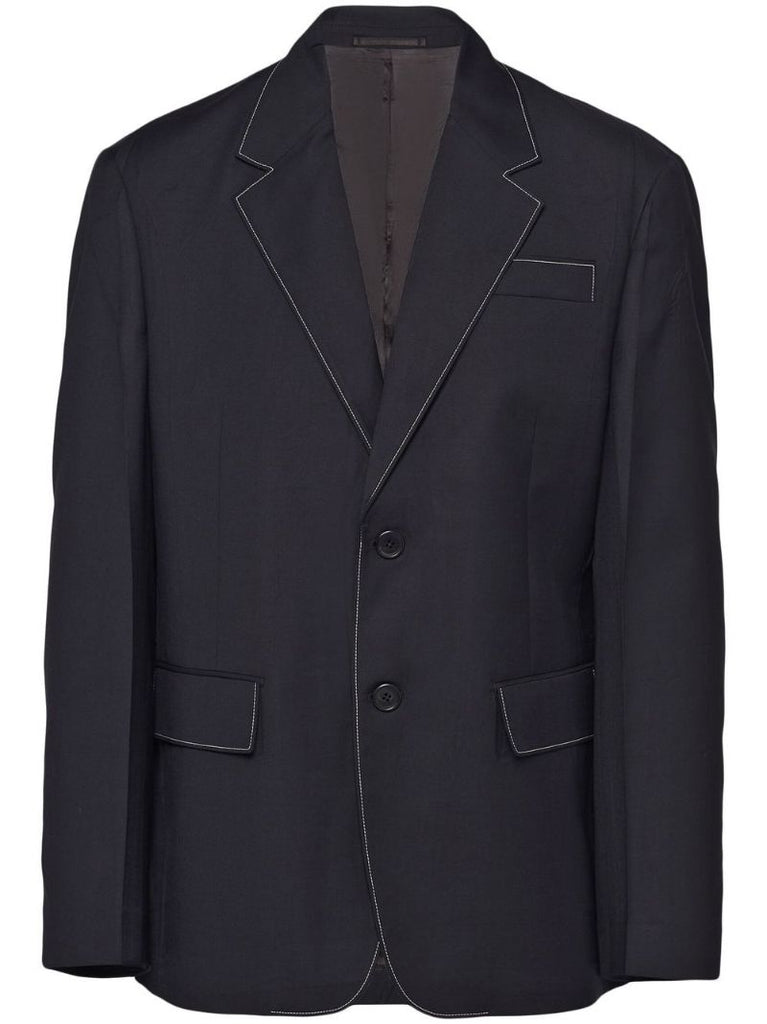 Black Single-breasted Wool Blazer
