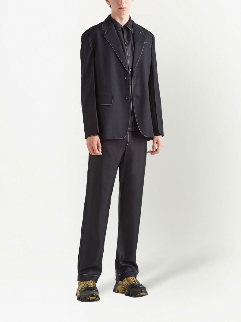 Black Single-breasted Wool Blazer