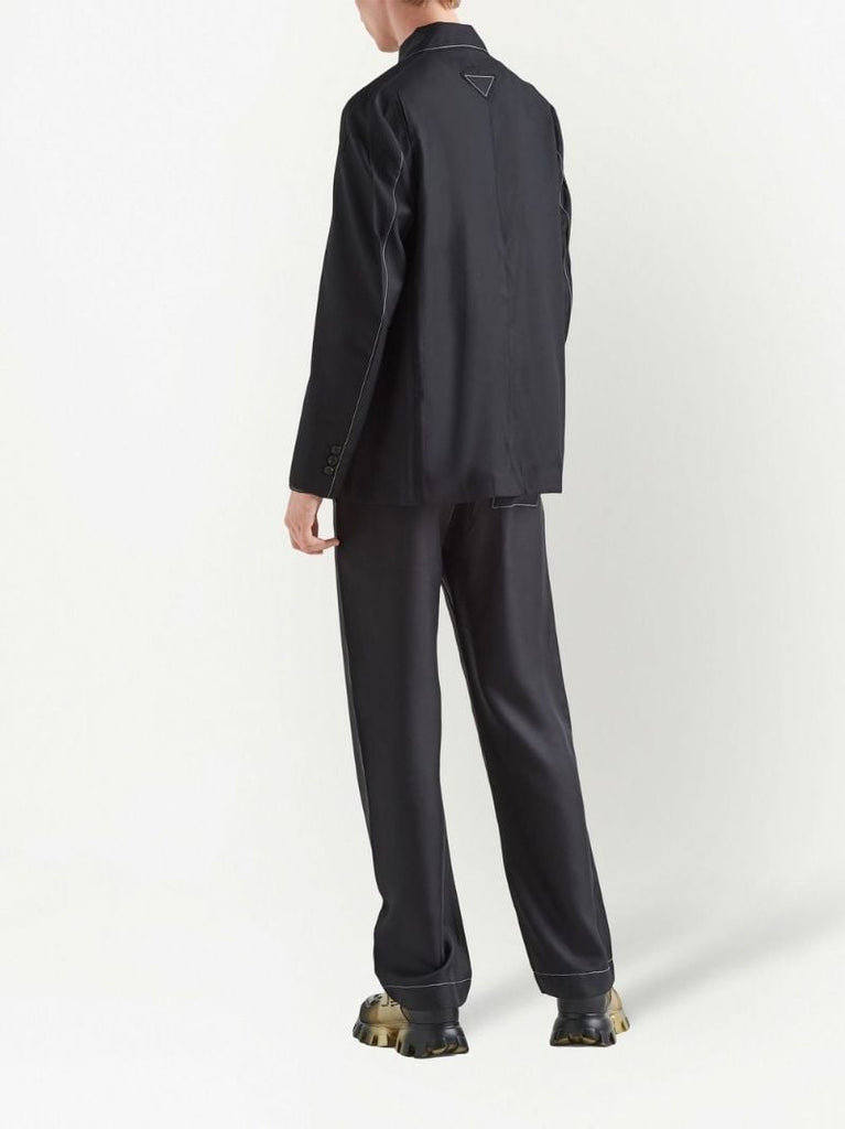 Black Single-breasted Wool Blazer