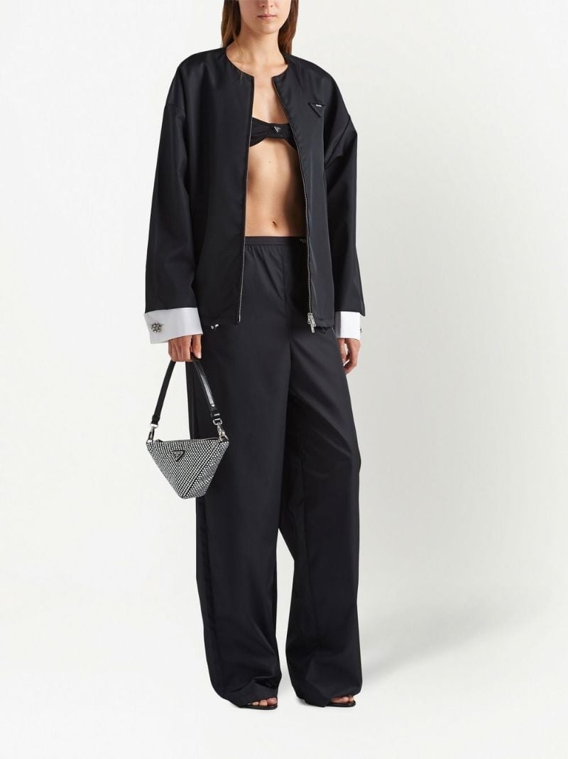 Black Detachable-cuffs Bomber Jacket