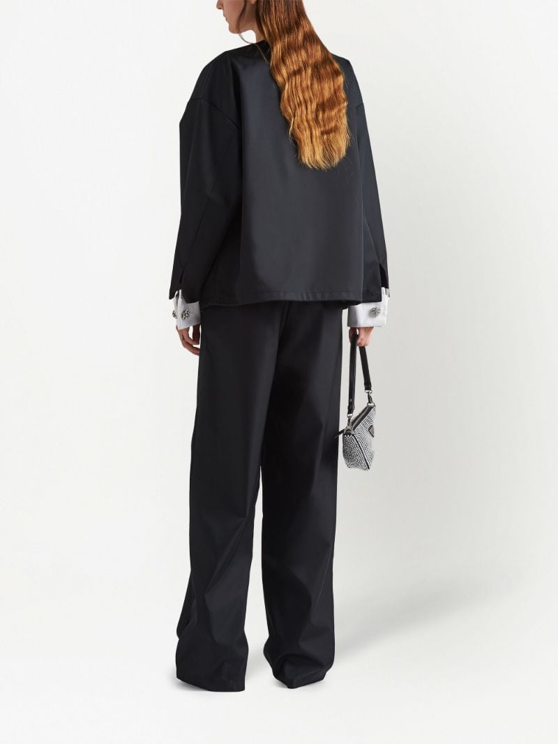 Black Detachable-cuffs Bomber Jacket