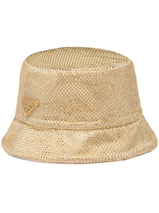 Gold Crystal-embellished Bucket Hat