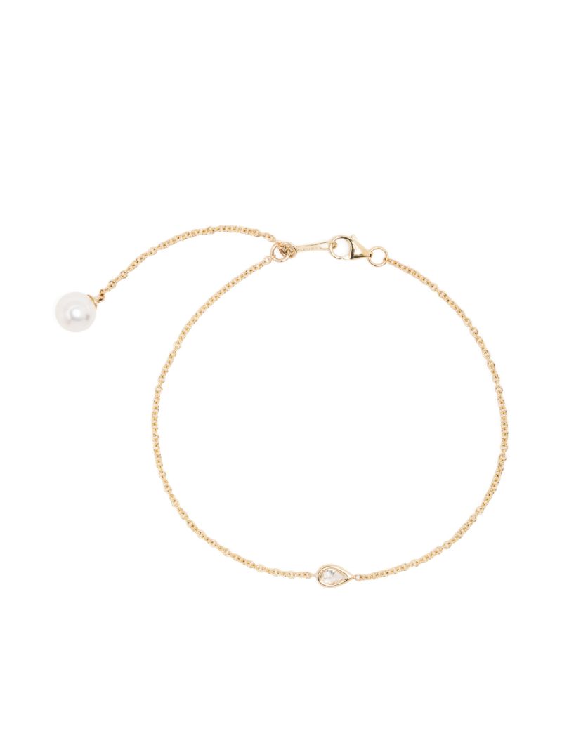 14k Yellow Gold Sea of Beauty Diamond and Pearl Bracelet