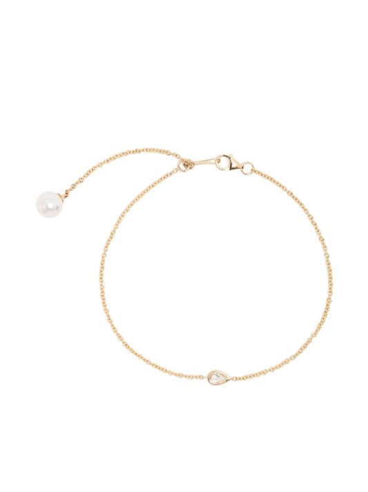 14k Yellow Gold Sea of Beauty Diamond and Pearl Bracelet