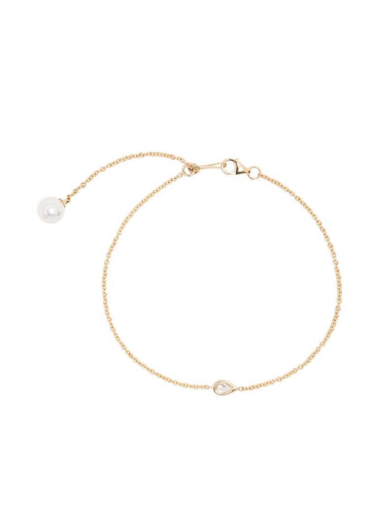 14k Yellow Gold Sea of Beauty Diamond and Pearl Bracelet
