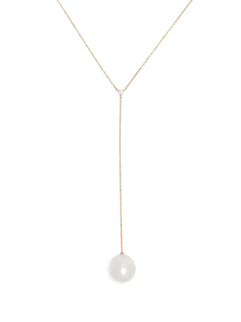 14k Yellow Gold Pearl and Diamond Necklace