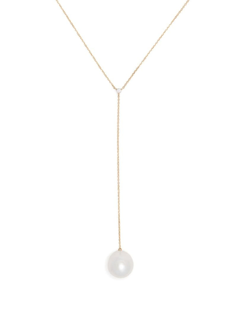 14k Yellow Gold Pearl and Diamond Necklace