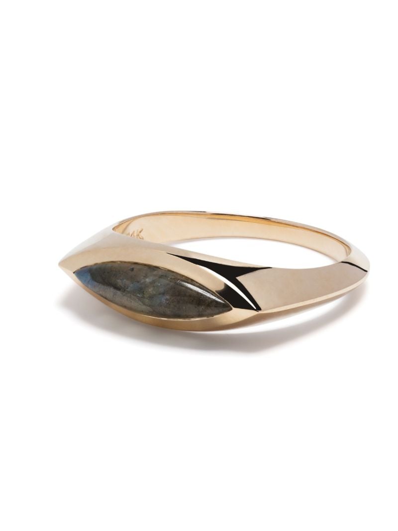 14k Yellow Gold Eye Signet Labradorite Ring