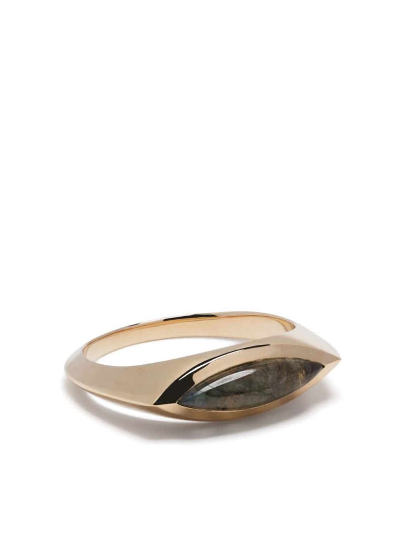 14k Yellow Gold Eye Signet Labradorite Ring