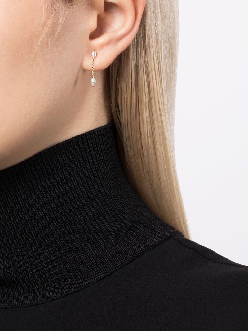 14k Yellow Gold Pearl Shower Drop Earrings