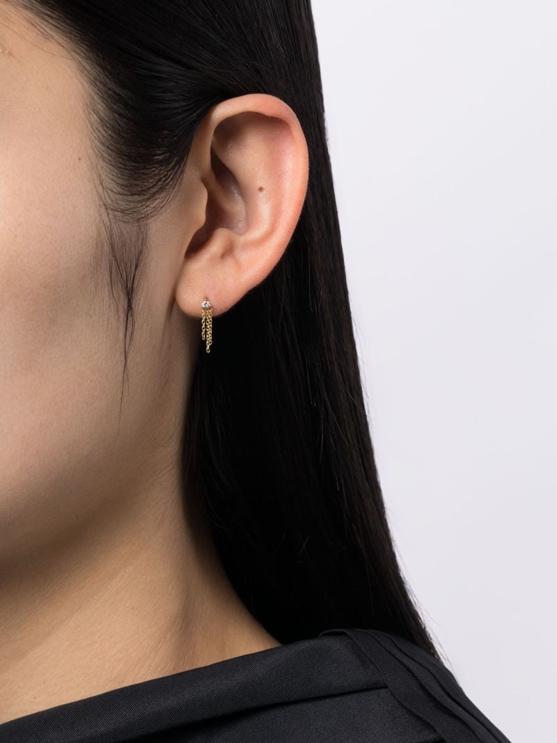 14k Yellow Gold Diamond Mist Drop Earrings