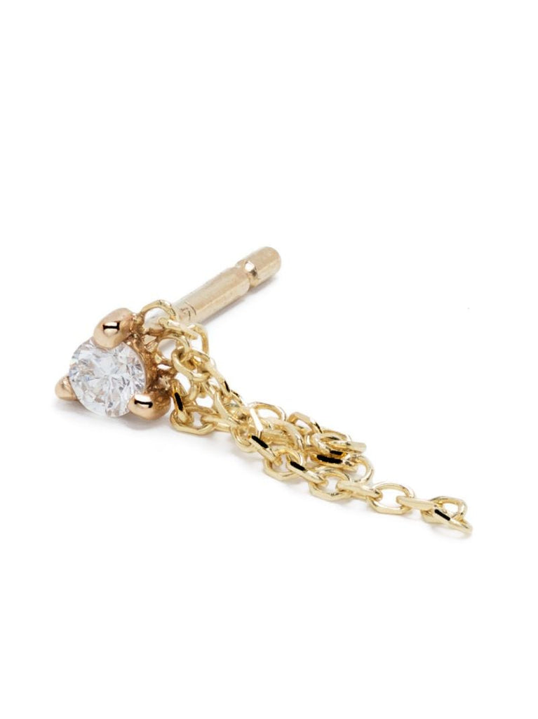 14k Yellow Gold Diamond Mist Drop Earrings