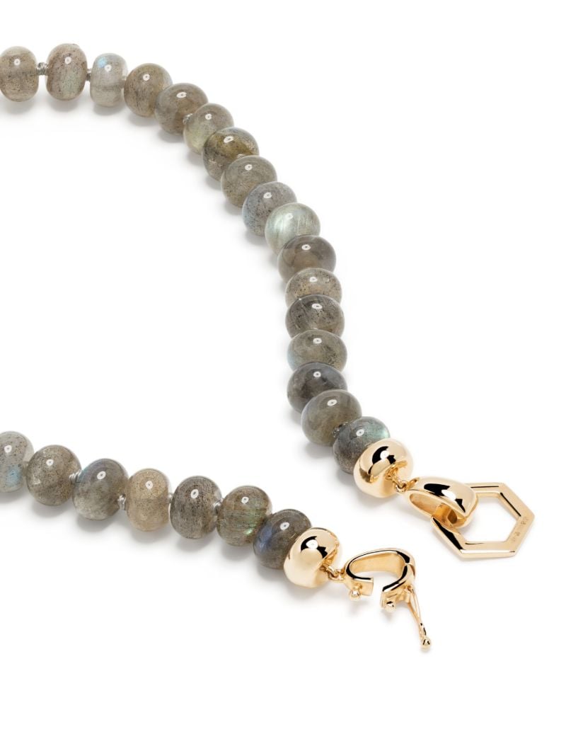 18k Yellow Gold Foundation Labradorite Beaded Necklace