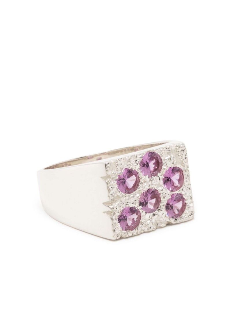 Sterling Silver the Rose Garden Sapphire Ring