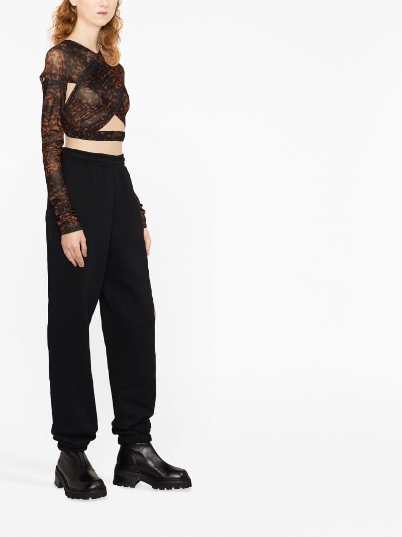 Black Logo Embroidery Track Pants
