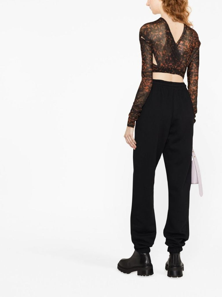 Black Logo Embroidery Track Pants