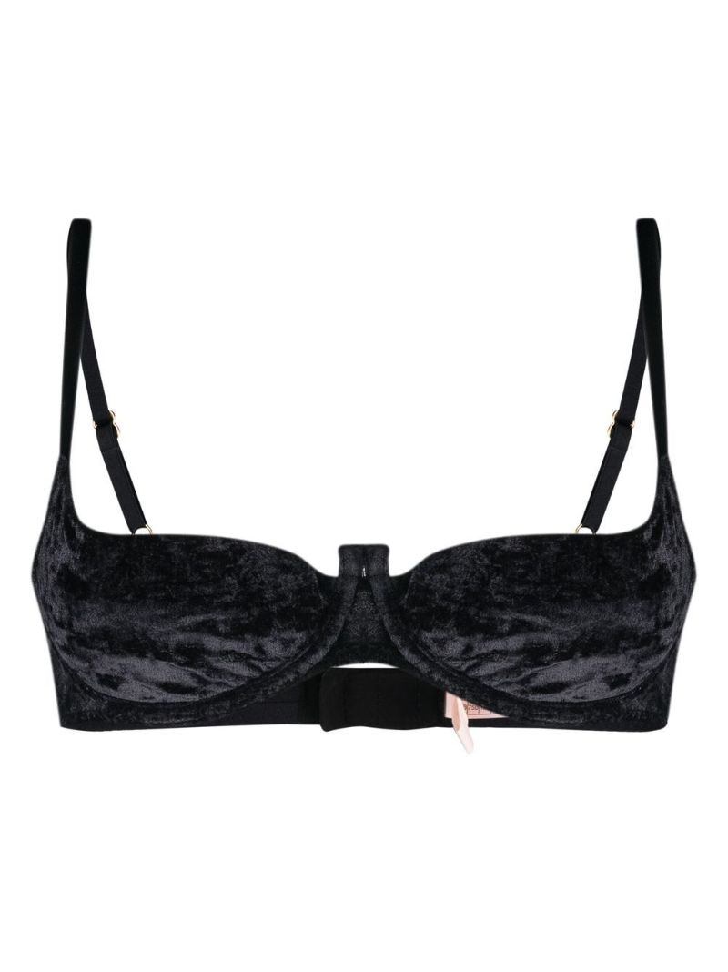 Black Kati Velvet Demi Bra